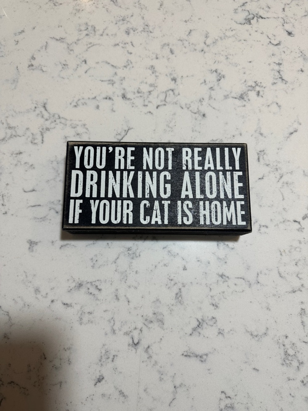 Funny Black & White Cat Drinking Sign